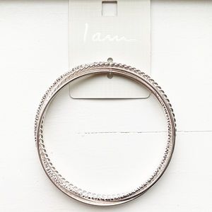 Set of 4 thin silver stacking bangle bracelets